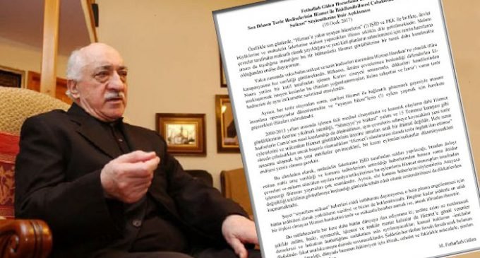 Gulen se preocupa com notícias falsas que poderiam associar novos atentados terroristas e assassinatos na Turquia com ele