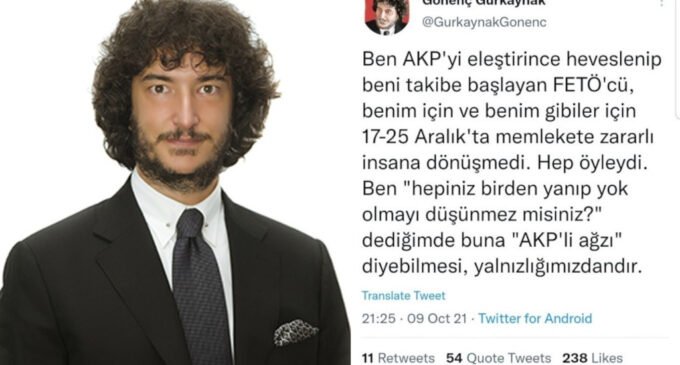 O advogado do Twitter na Turquia tuita discurso de ódio contra o movimento Hizmet