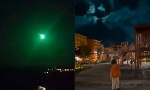 Espetacular meteoro deixa verde céu noturno na Turquia