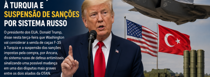 Trump diz que EUA vão considerar venda de F-35 à Turquia e suspensão das sanções da CAATSA