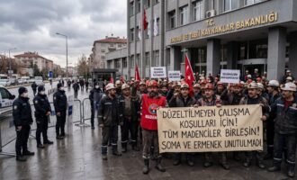 Dezenas de mineiros são detidos durante protesto por salários não pagos em frente ao ministério da energia da Turquia