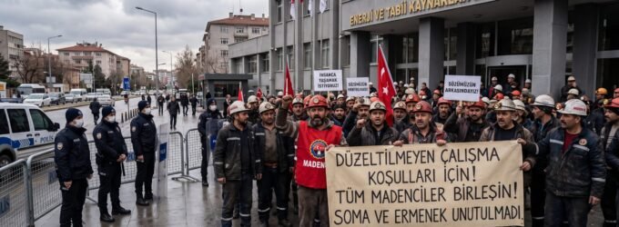 Dezenas de mineiros são detidos durante protesto por salários não pagos em frente ao ministério da energia da Turquia